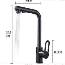 (As show, One size) 360 Rotatable Black Brass Kitchen Faucet - Sink Mixer Tap