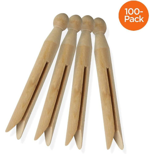 (As show, One size) Round Wooden Clothespins, 100 Pack 2