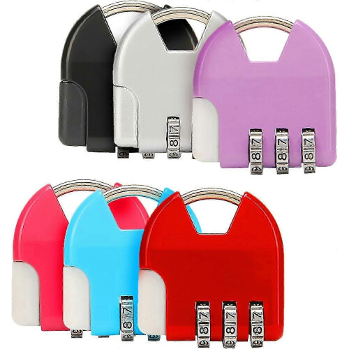(As show, One size) 3 Digit Combination Padlock Combination Padlock Fit Numeric Combination Padlock (6pcs)
