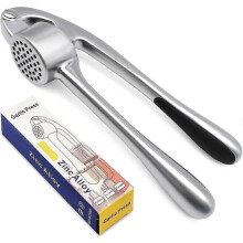 (As show, One size) Professional Garlic Mincer - Premium Zinc Alloy Easy-Squeeze Handle Crusher for Nuts Seeds
