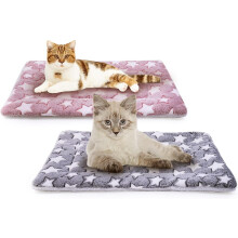 (As show, One size) Micooyo 2pcs Dog Crate Bed Mattress - Fleece Pet Cushion Bed Mat, Washable Cat Cushion Pad For Small Dog Cat Puppy (s)