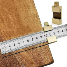 (As show, One size) Brass Ruler Marking Gauge Stop - 12" Steel Ruler with Stop - Marking Tool