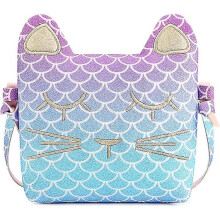 (As show, One size) Mibasies Kids Cat Purse For Little Girls Toddlers Wallet Crossbody Bag