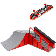 (As show, One size) Fingerboard Skate Park Kit - Ramp Skateboards Training Props for Kids (B)