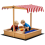 Outsunny Outsunny Kids Wooden Sandbox Sand Pit Height Adjustable with Canopy Basins 9