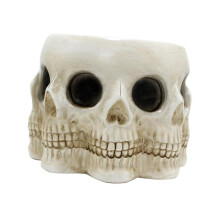 Skull Multiple Faces Figurine Flower Planter Polyresin for Cabinet Versatile