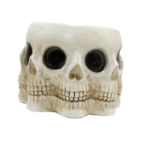 Skull Multiple Faces Figurine Flower Planter Polyresin for Cabinet Versatile