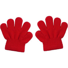 (As show, One size) Baby Knit Warm Winter Finger Gloves (1 Pair, Red)