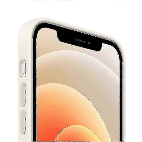 (As show, One size) Iphone 12, 12 Pro Apple Silicone White Magsafe Protective Case 2