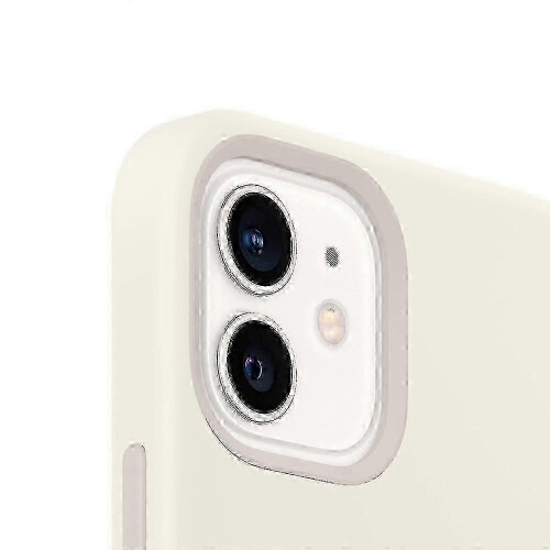 (As show, One size) Iphone 12, 12 Pro Apple Silicone White Magsafe Protective Case 1