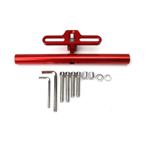 (Red, One size) Motorcycle Modification Universal Pressure Code Extension Bar Aluminum Alloy Extension Bracket Adjustable Multi-Function Extension Bar 1