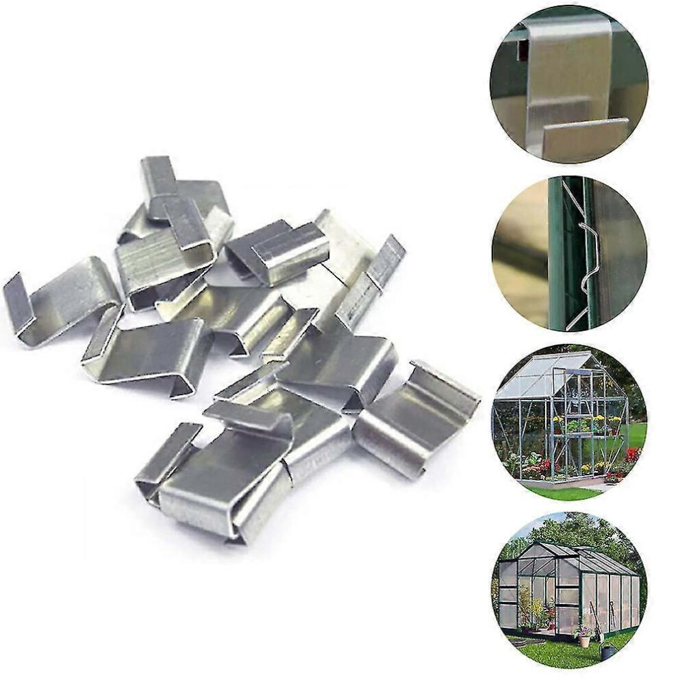 (As Show, One Size) Portable Glazing Clips Greenhouse Glass Pane Garden Stainless Steel Replacementz Type-50Pcs 6901262123558