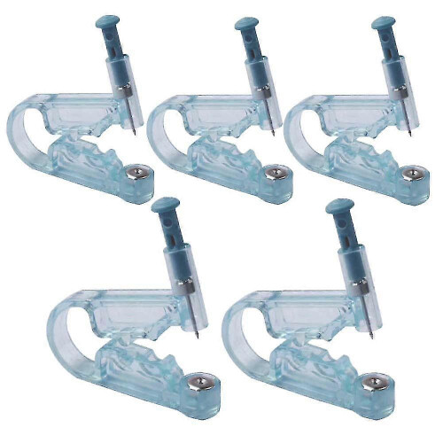 (As show, One size) Disposable Ear Piercing Pierce Gun Tool Earring Kit Piercer Studs5pcs