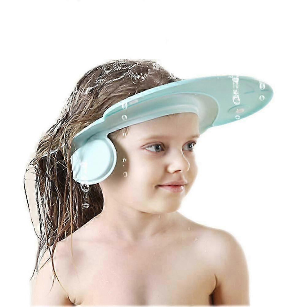 (As Show, One Size) Children Bath Shower Cap Wash Shampoo Visor Shield Hat Prevent Water Entering The Eyes And Ears Bathing Tub Head Hair Rinser Prote Kikidex
