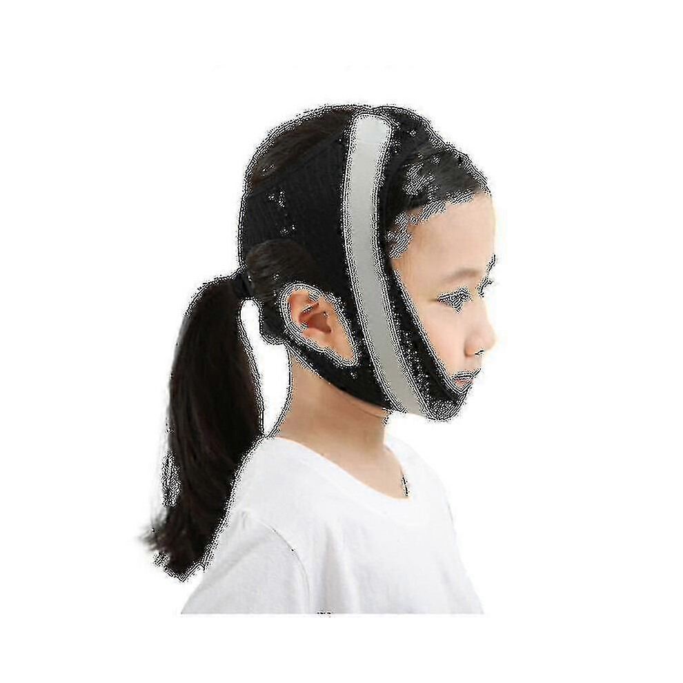 Kikidex (Balck, One Size) Children's Sleep Anti-Open Mouth V-Face Bandage Mouth Breathing Correction Belt(Pink)