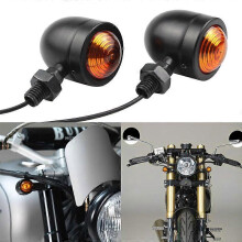 (Black, One size) Motorcycle Harley Retro Turn Signal Stop Lamp Motorcycle Steering Lamp Modified Fog Light Mini Cornering Lamp
