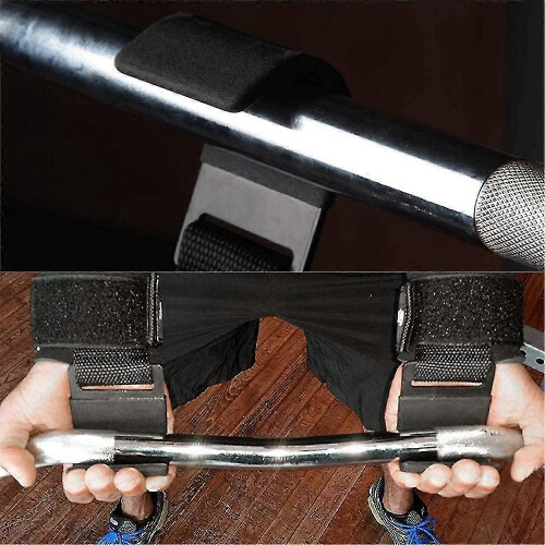 (As show, One size) Weightlifting Wrist Hook Strap for Grip Support Gloves (2-Pack, Black) 2