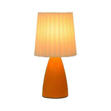 (As show, One size) Ceramic Table Lamp, Modern Bedside Lamp With Pleated Fabric Lampshade, 3 Adjustable Colour Temperatures Taper Vase Lamp, Cute Desk Lamp Pleated Lamp F