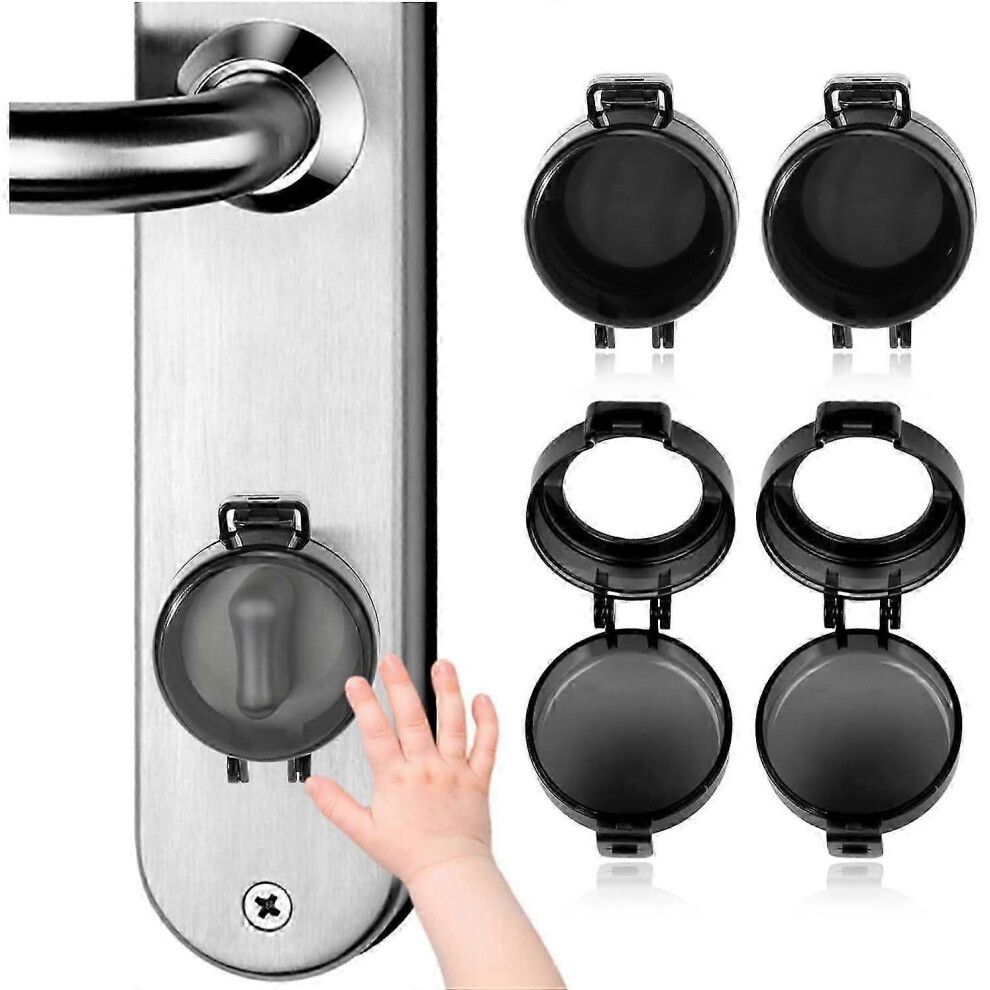 Kikidex (As Show, One Size) 4 Pack Deadbolt Child Safety Lock,Child Proof Deadbolt Cover, Door Safety Deadbolt Lock For Kids,Child Proof Door Lock For Fits Mo