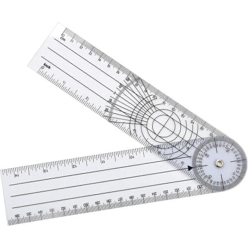 (As show, One size) Goniometer Quick Angle Protractor Measuring Tool, 1 Pack, White