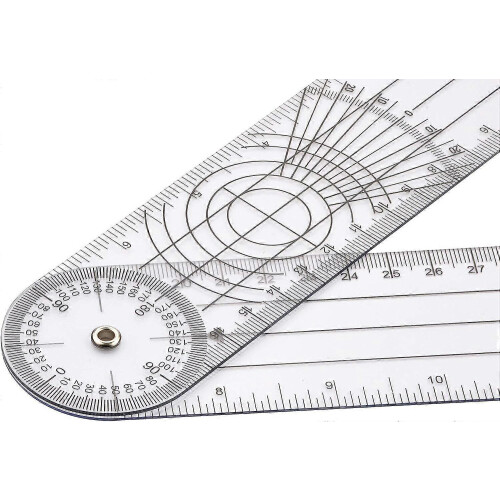 (As show, One size) Goniometer Quick Angle Protractor Measuring Tool, 1 Pack, White 1
