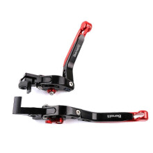 (Silver, One size) Applicable To Benali Benelli Tyrannosaurus 125 Motorcycle Brake Lever Collapsible 6-Speed Adjustable Handbrake Horn