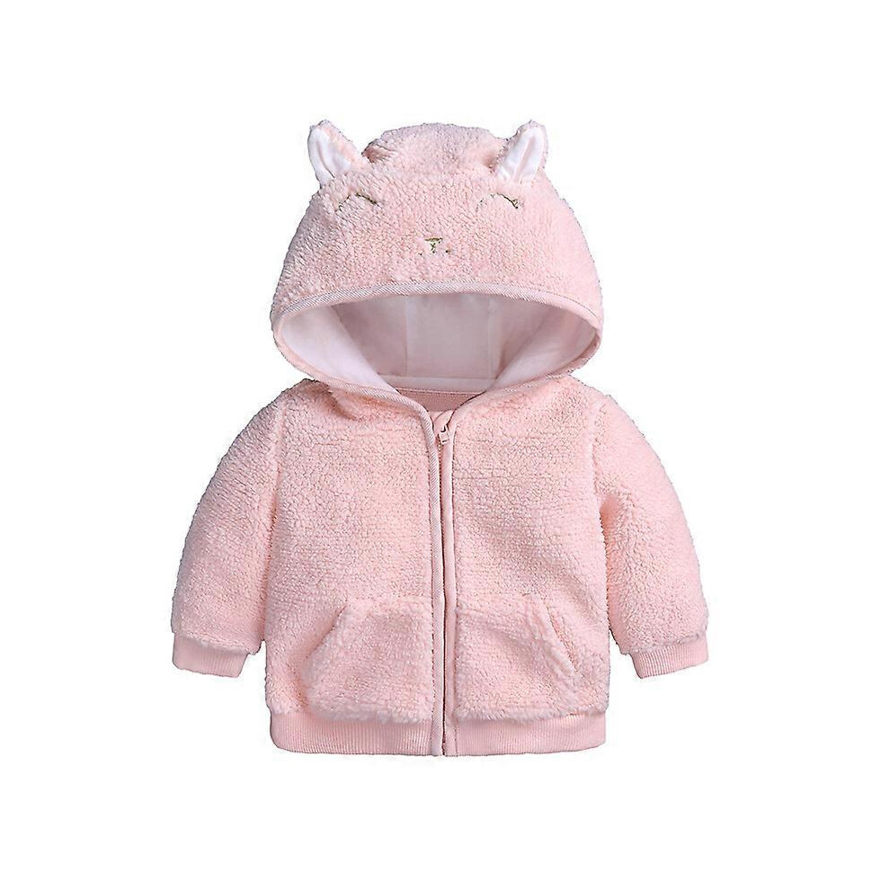 (6 to 9, white) Newborn Baby Girl Autumn Winter Fleece Jacket With Hood Zip Hooded Coat Cape 9-12 Months(white)