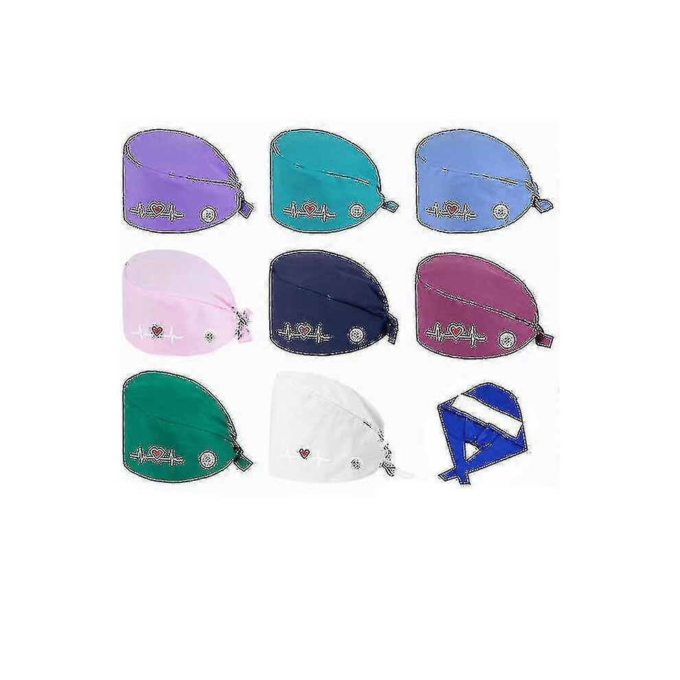 (BLACK, One size) Adjustable Unisex Printing Cotton Scrub Hat, Beauty Salon Working Caps-image-OPC-PHKMYQR-NEW