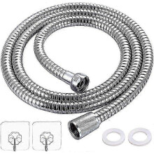 (As show, One size) 1.5M Flexible Stainless Steel Shower Hose