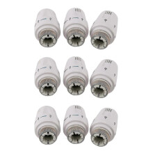 (As show, One size) 9pcs Thermostat Radiator Valve Trv Thermostatic Head Radiator