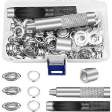 (As show, One size) Grommet Tools - 12mm Metal Grommet Sets 100 Set Eyelets Kit for Canvas Tarp Tent Repair