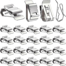 (As show, One size) 100 Pcs Stainless Steel Cable Clips S Clip Metal Trailer Wire Clip Electrical Cord Management Solar Panel Wire Clip For Pv Wiring Boat Cable Boat Trai