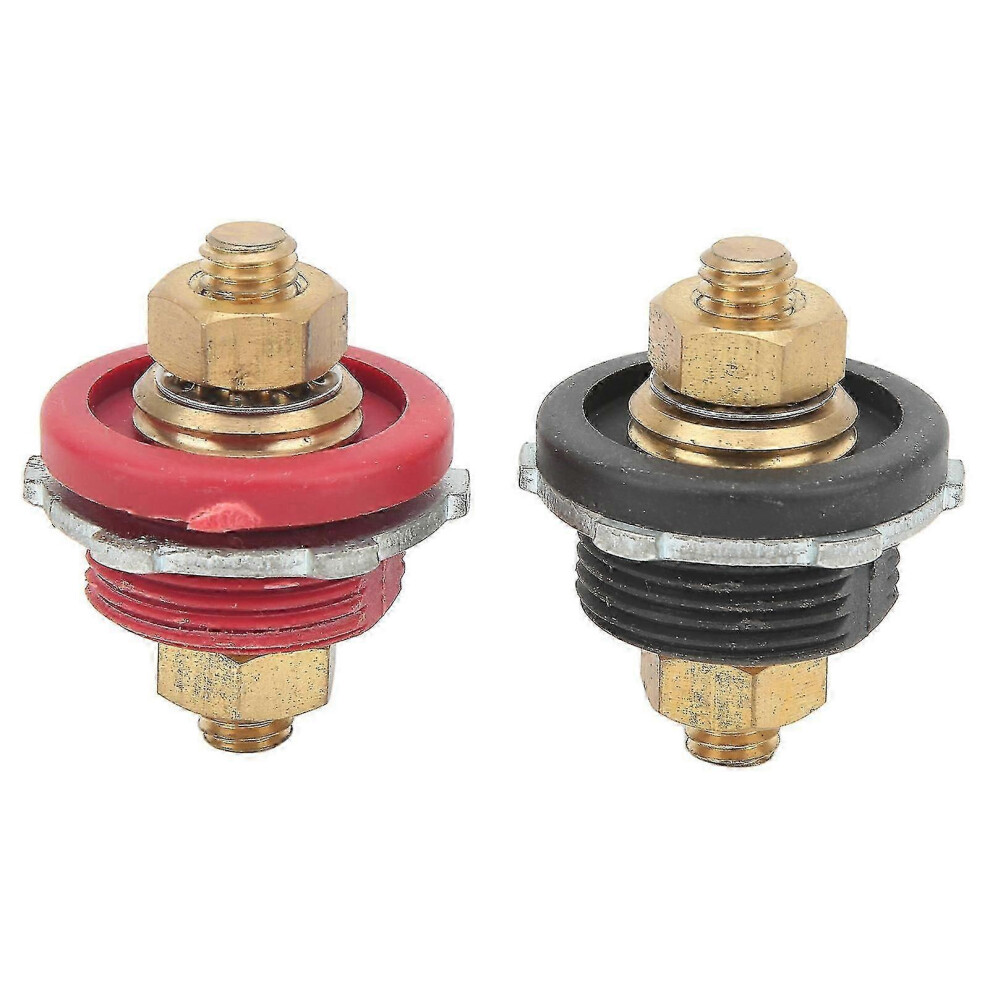 (As Show, One Size) 2 Pcs 3 8In Thru Panel Battery Terminal Connector 250A Positive Negative Junction Stud Post For Cars Rvs Ships Yachts 4631898283686