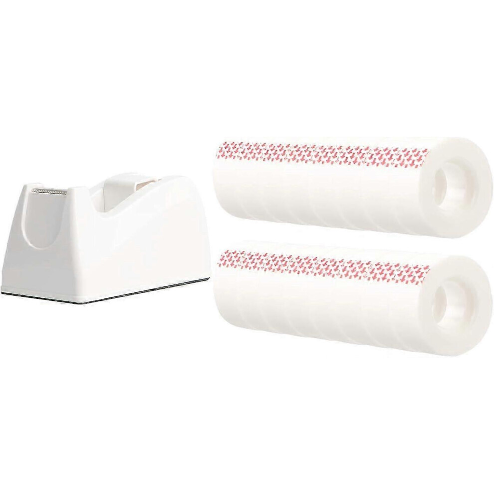 (As Show, One Size) Tape With Dispenser - White - 16 Rolls/Pack - 3/4"W X 1296" - 1" Core 4631898240955