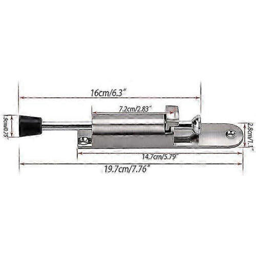 (As show, One size) Kick base stainless steel lower door lock bracket spring loaded adjustable 2