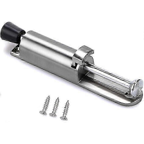 (As show, One size) Kick base stainless steel lower door lock bracket spring loaded adjustable