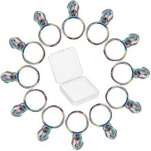(As show, One size) 1 Box 12PCS Rainbow Zipper Pulls #5 Sliders Auto Lock Zipper Pull Colorful Metal Replacement Repair Kit Bulk