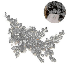 (As show, One size) Alloy Leaves Handmade Flower Headpiece Bridal Wedding Headwear Hair Rhinestone Jewelry Hair Comb Bridal Hair Accessories