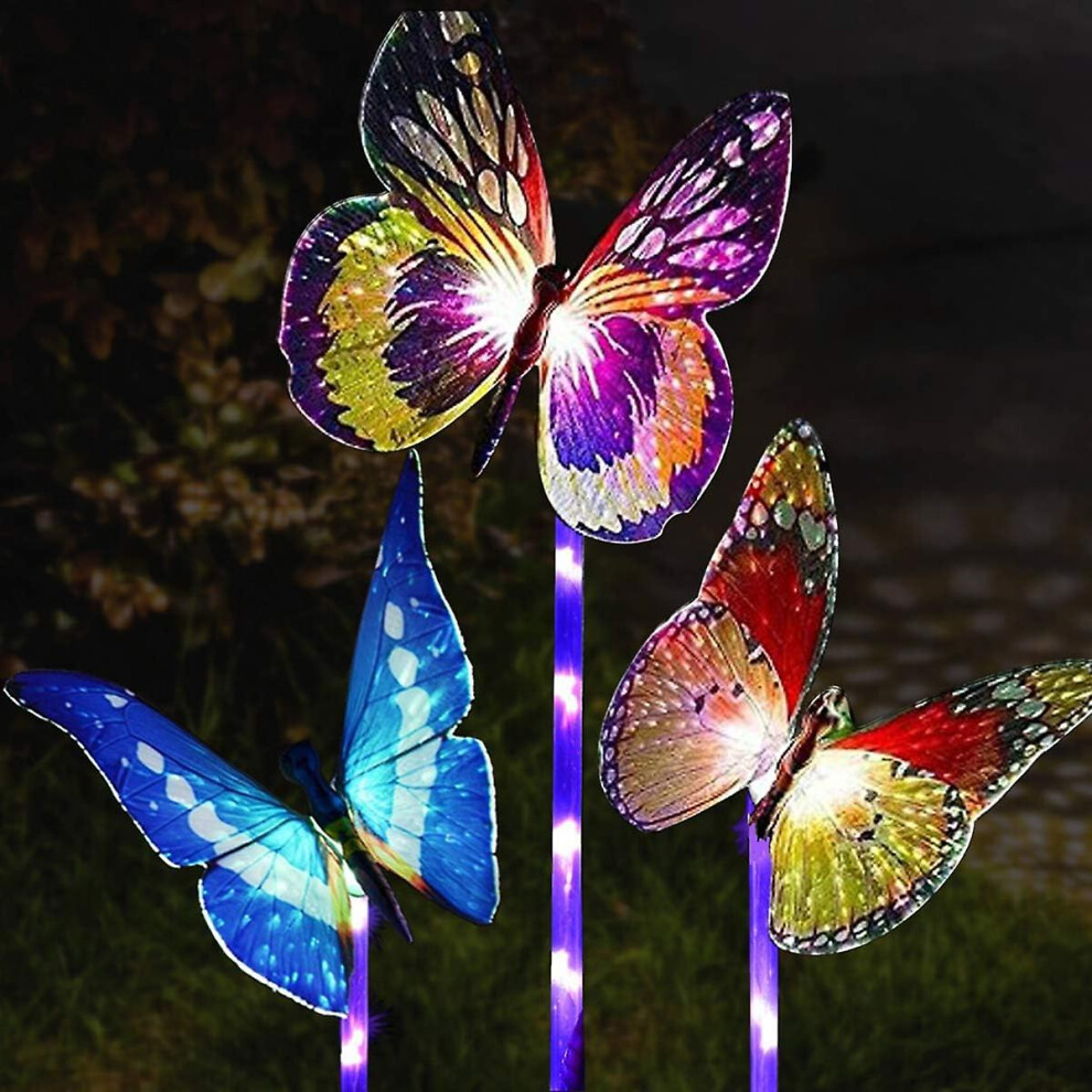 (As show, One size) Garden Solar Lights Outdoor, Multi-color Changing Solar Powered Led Garden Lights, Waterproof Light Sensor Solar Butterfly-image-OPC-PHKN5P7-NEW