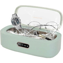 (As show, One size) Small Ultrasonic Cleaner Machine - Stainless Steel Digital Timer with Cleaning Basket