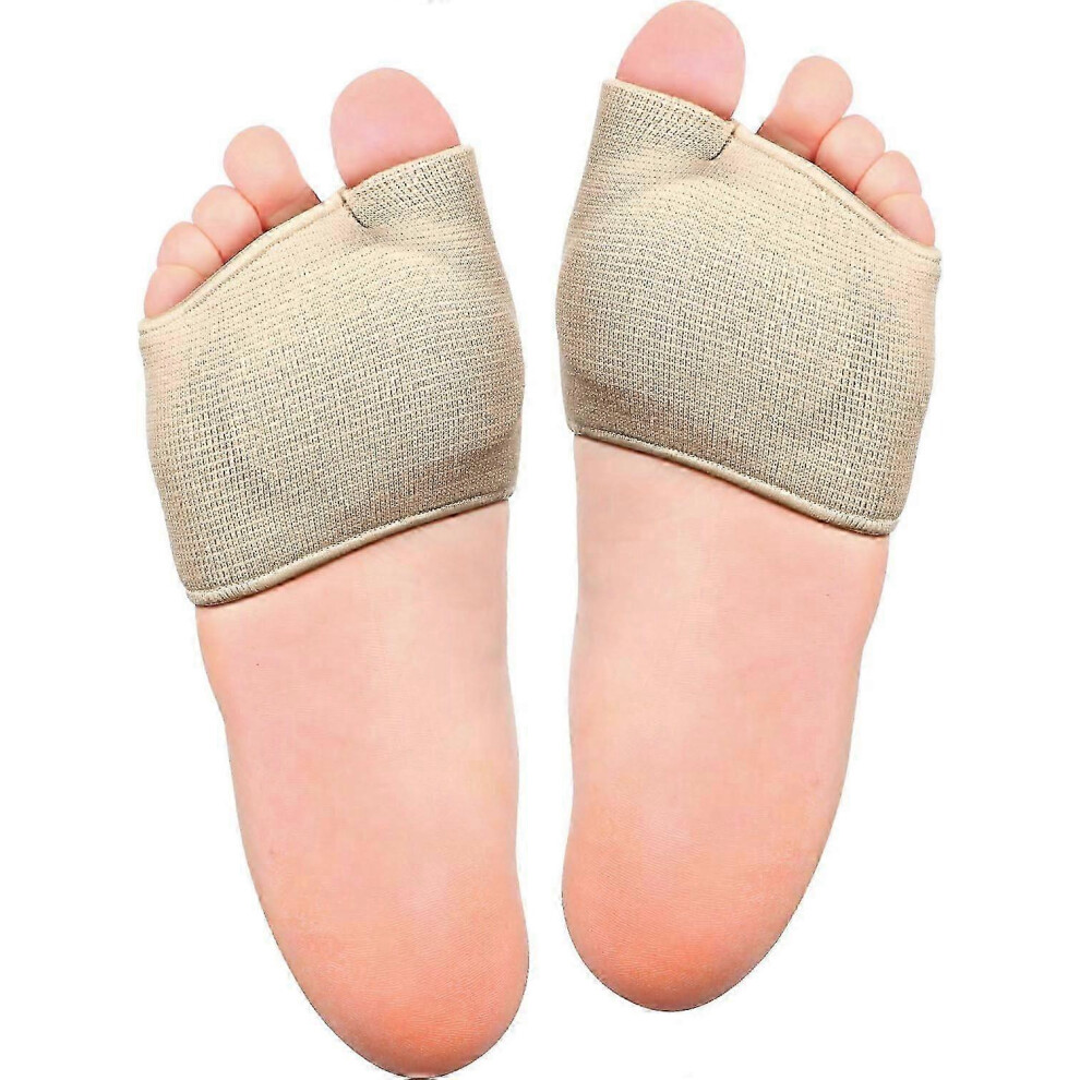 Beige (As Show, One Size) Metatarsal Pads Sleeve Metatarsal Pads Forefoot Pads With Insole Gel Pads Half Sock For Metatarsalgia Relief Foot Pain (2 Pieces B