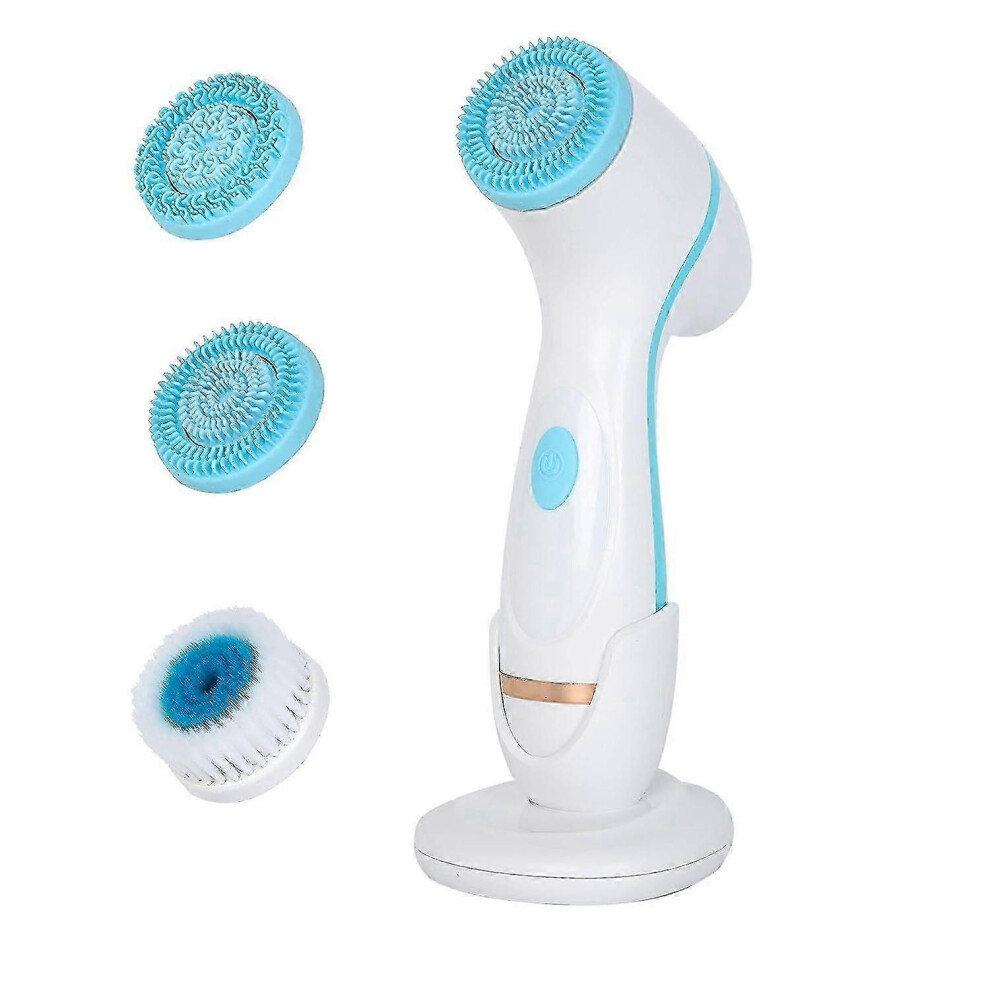 (As show, One size) Silicone Facial Cleansing Brush Exfoliating Blackhead Cleansing Face Household Electric USB Cleansing Brush (Blue Cleansing Brush)