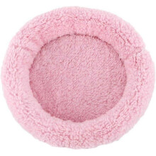 (As show, One size) 1pc Soft Cozy Round Fleece Warm Hamster Bed Sleep Mat for Rat Hedgehog Squirrel Guinea Pig Small Animals (S Pink)