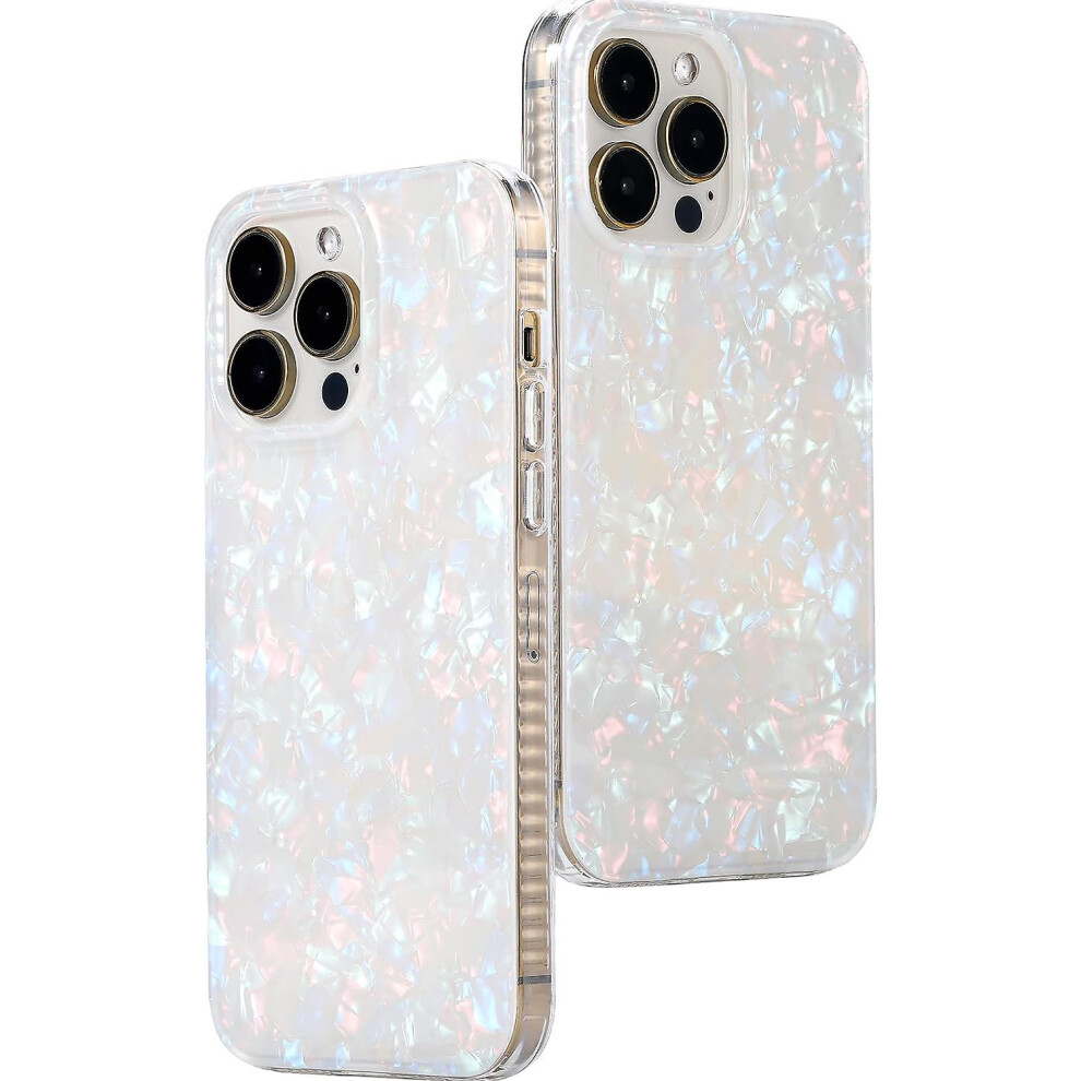 (As Show, One Size) For Iphone 14 Pro Max - Translucent Pearl Tort Phone Case For Women - Just In Case Series White 4631153679063