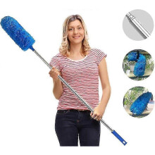 (As show, One size) Telescopic Duster Washable Dust Wiper Microfiber Stainless Steel Telescopic Rod and Bendable Corner Broom Duster Long Extendable Extra Long Up to 70 I