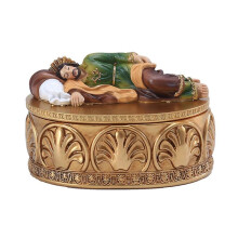 Religious Jewelry Storage Box Sleeping St Joseph Statue Resin Decorative Figurine Home Decor for
