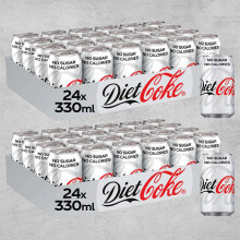 Diet Coke – 330ml Cans (Pack of 48) | Sugar-Free, Zero Calorie Soft Drink | Crisp & Refreshing Cola