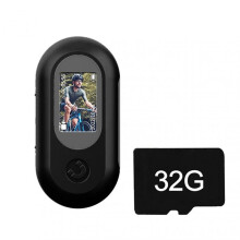 (Black 32G TF card) Mini Clip HD Actions Camera With/Without Screen Multifunctional Anti-shake Video Camera for Rock Climbing