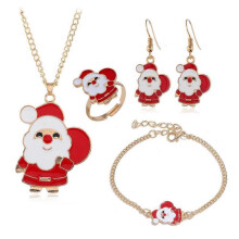 Dww-Lot de 5 bijoux de Nol pour fille - Pre Nol, Collier Bracelet Bague Boucles d'oreilles pour fille, Cadeau d'anniversaire de Nol pour enfant Dcorat