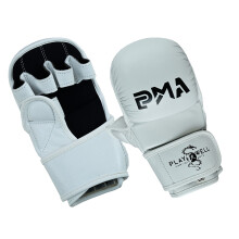 (Small/Medium ) Playwell MMA Sparring 7oz Fight Gloves - Ice White